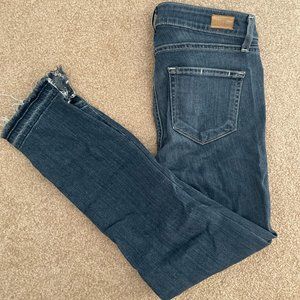 Paige Denim Skinny Fit Cropped Verdugo Ankle with Frayed Hem